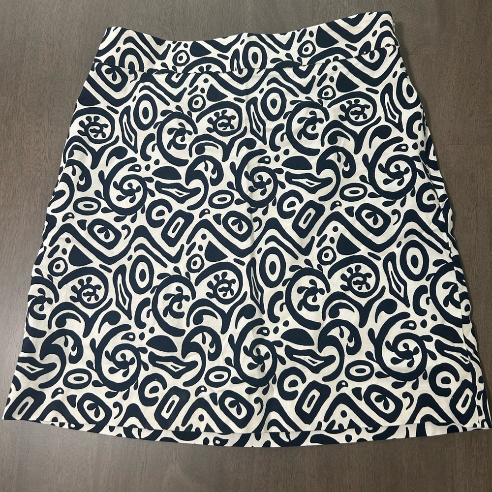 Stylish Blue and White Patterned Skirt